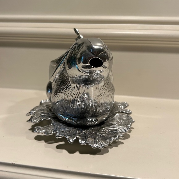 Arthur Court Rabbit Creamer On Leaf - NO Spoon - Picture 2 of 14